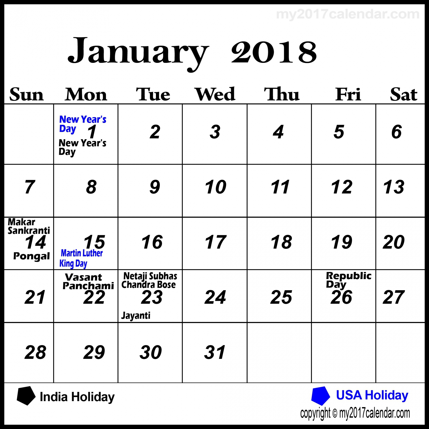 Monthly Calendar With Holidays Free Resume Templates