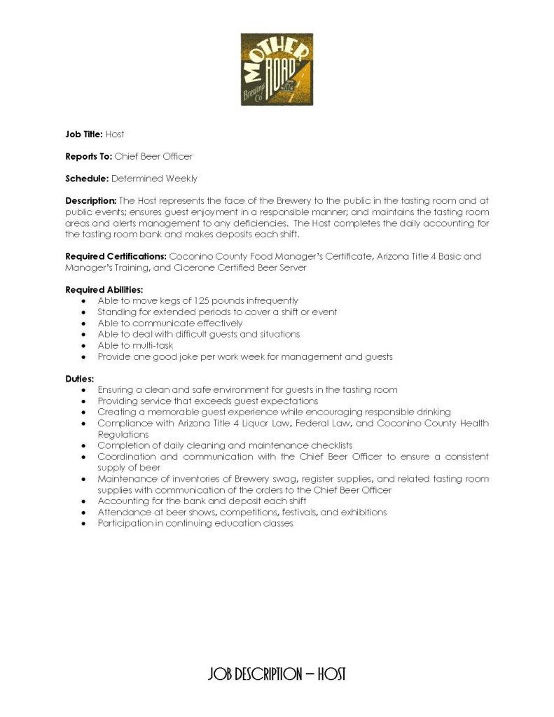 Event Hostess Job Description Job And Resume Template