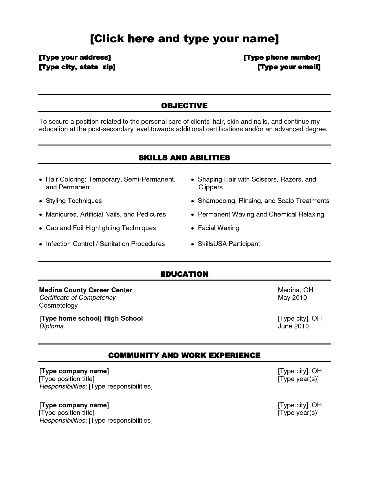 Resume Objective For College Student Resume Badak