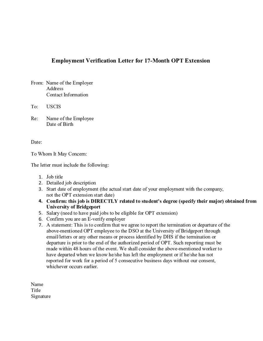 Employment Verification Letter For Green Card Free Resume Templates