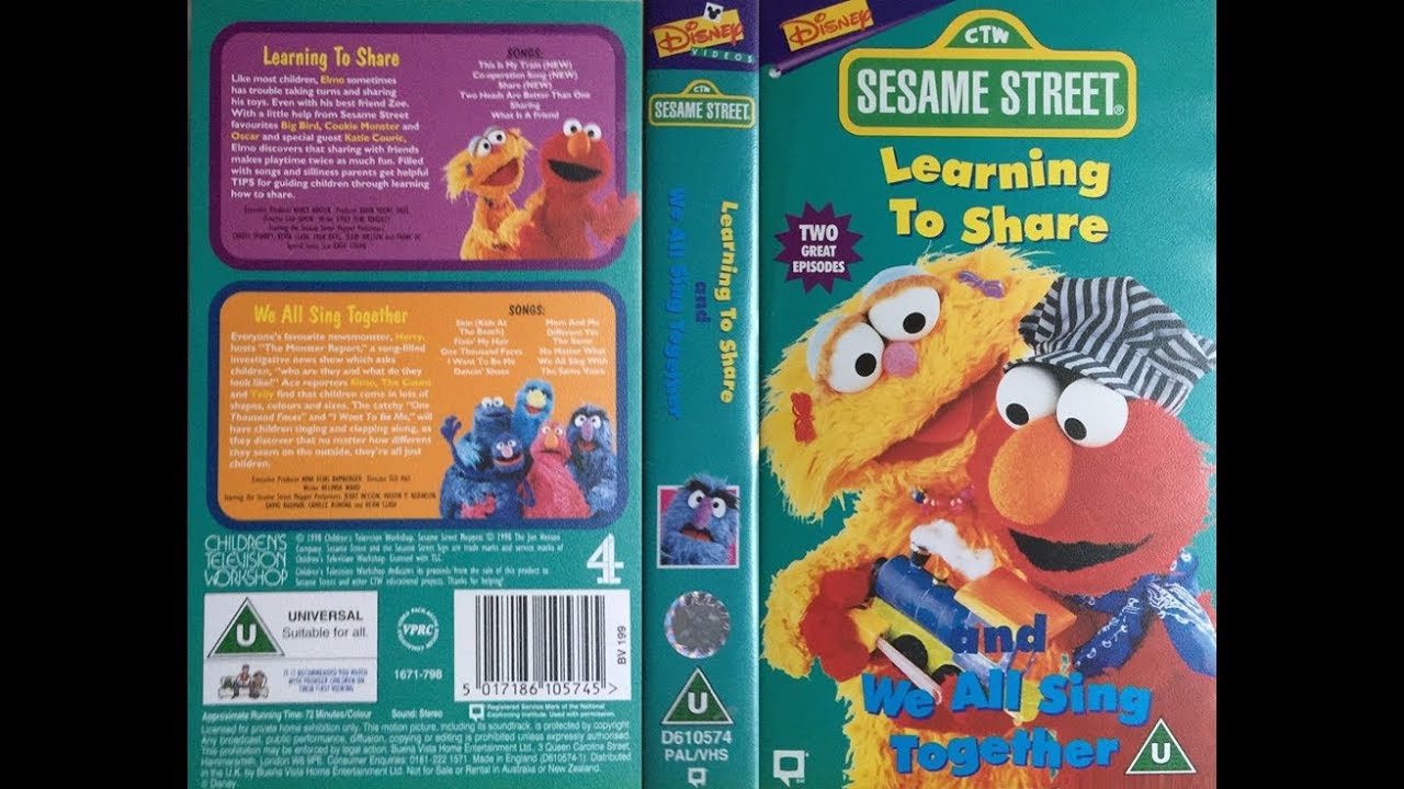 Sesame Street Learning To Share Vhs. 