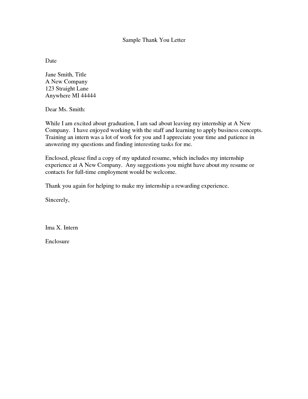 resume thank you letter template