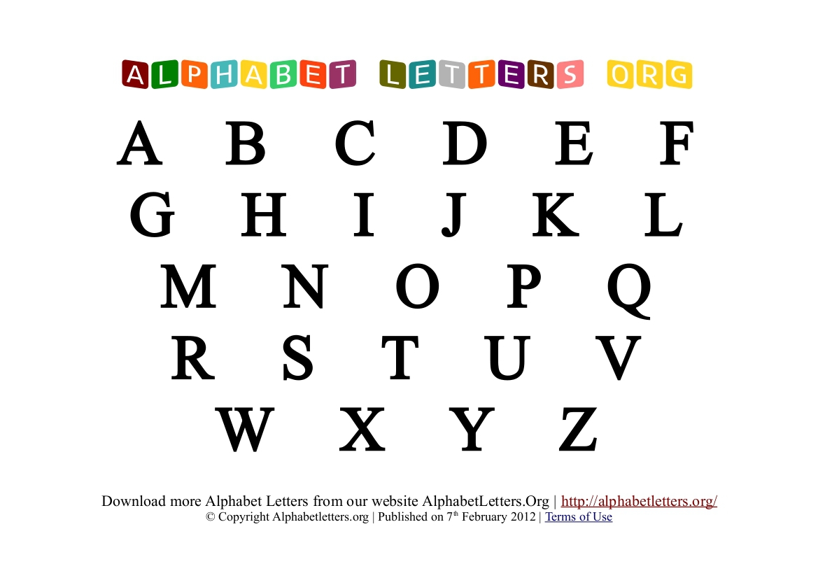 Printable Letters Of The Alphabet