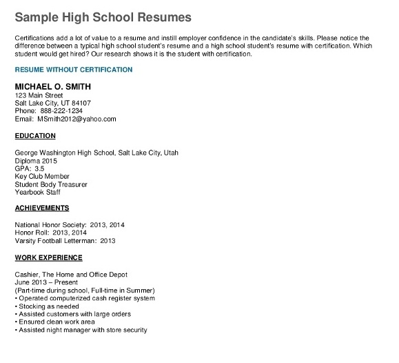 High School Graduate Resume Templates