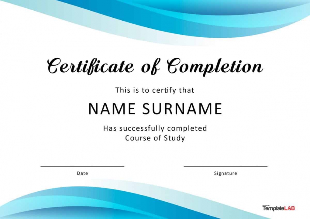 40 Fantastic Certificate Of Completion Templates [Word