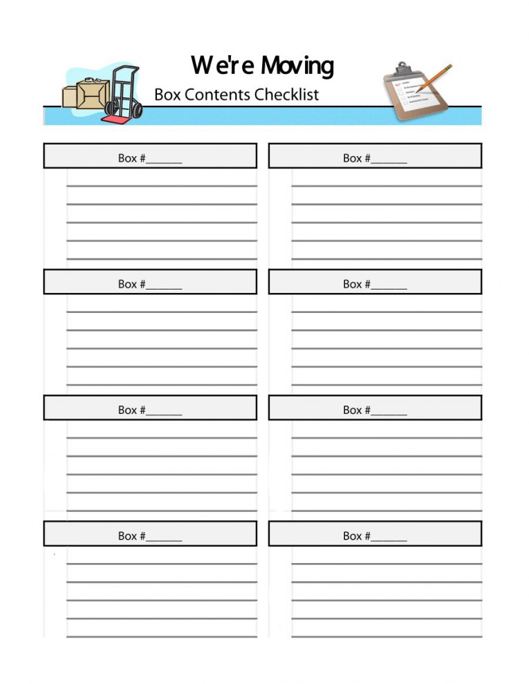 Moving Checklist Printable Template