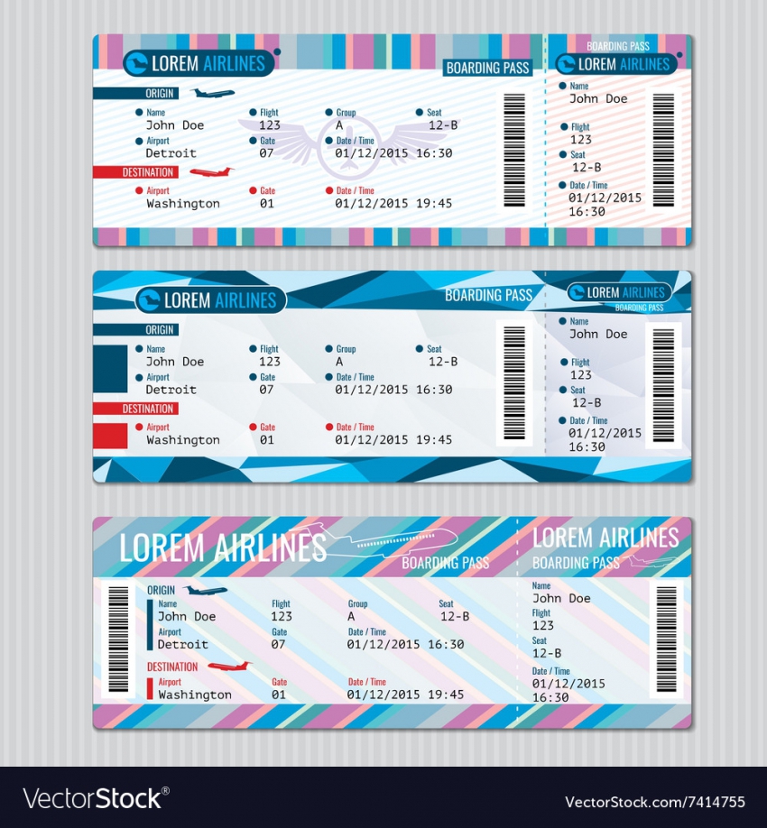 Airline Boarding Pass Template Free