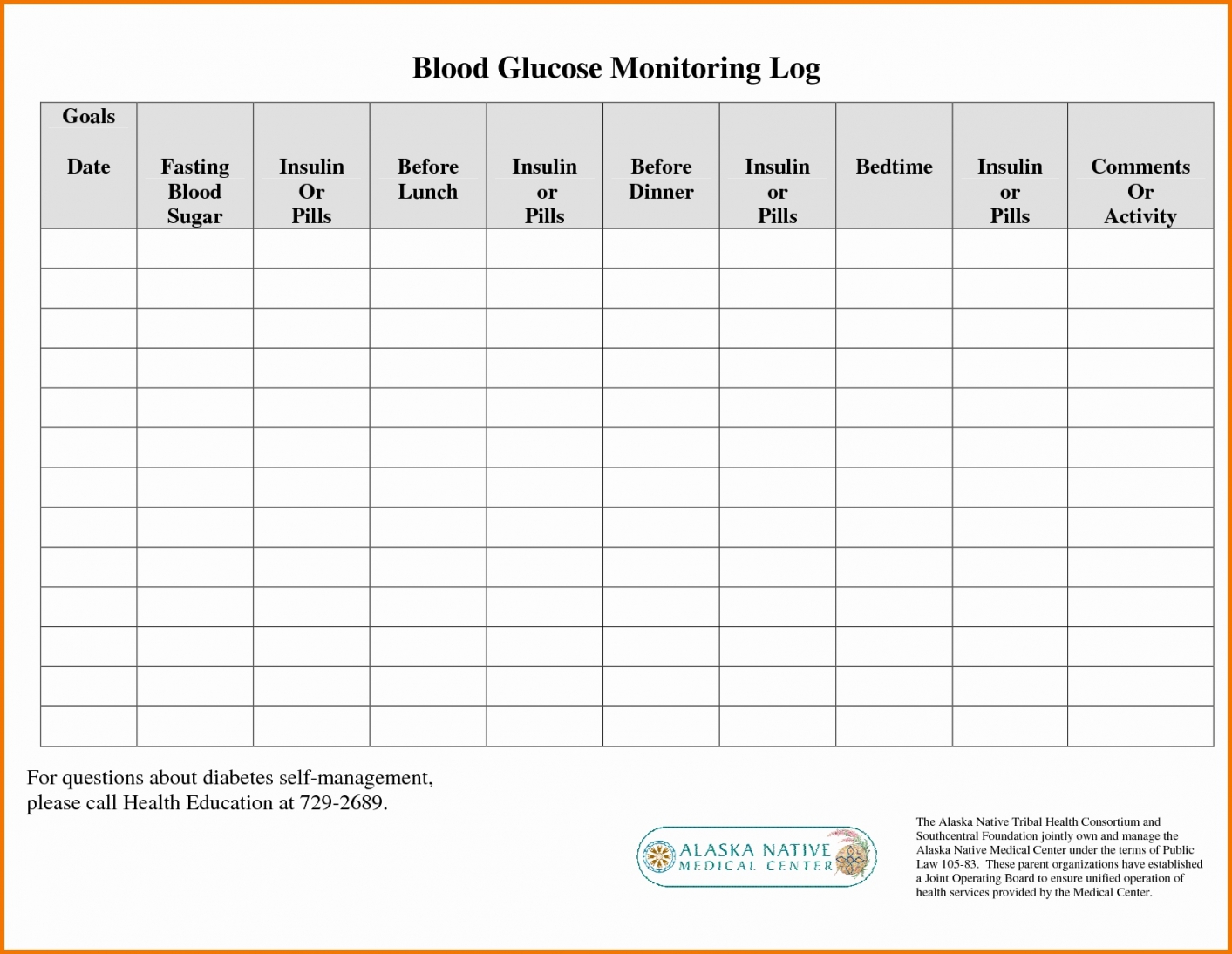 Blood Sugar Chart Printable