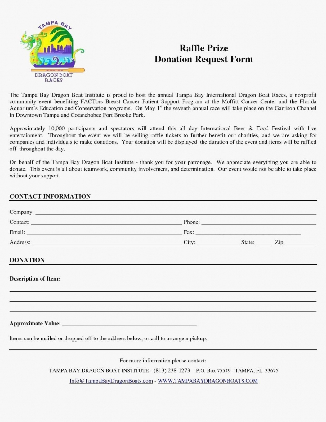 Donation Request Form Template