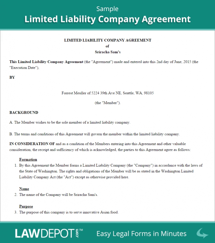 Lawdepot Operating Agreement