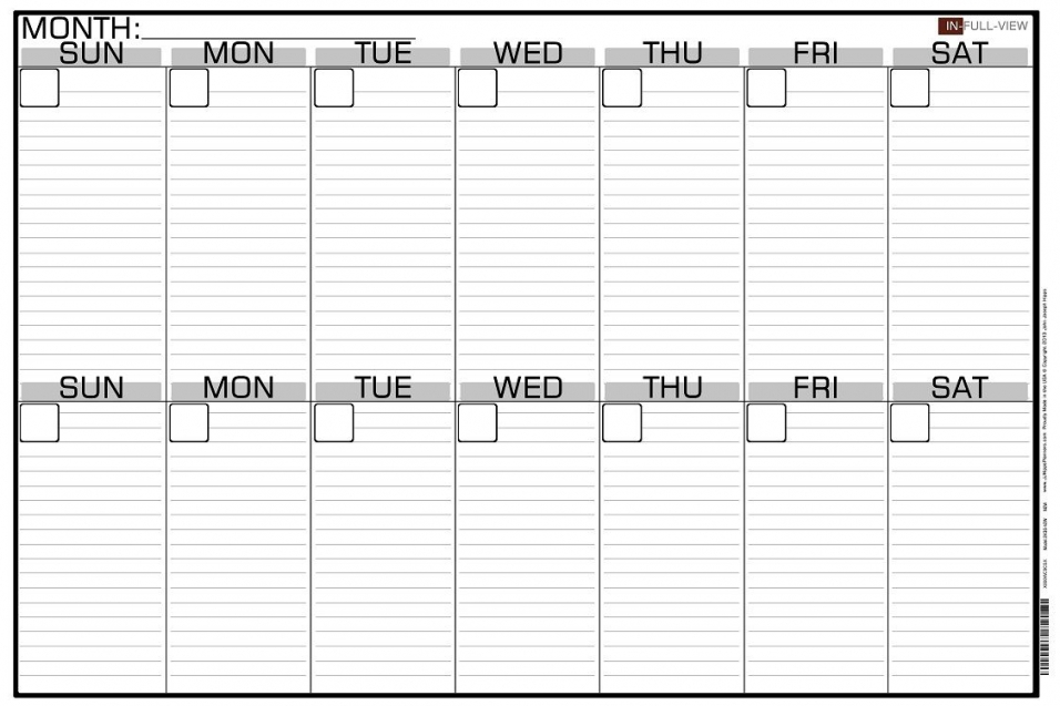 2 Week Calendar Printable