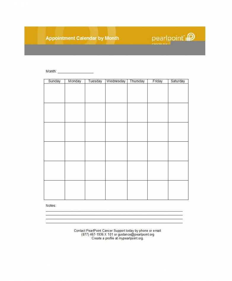 Appointment Calendar Printable