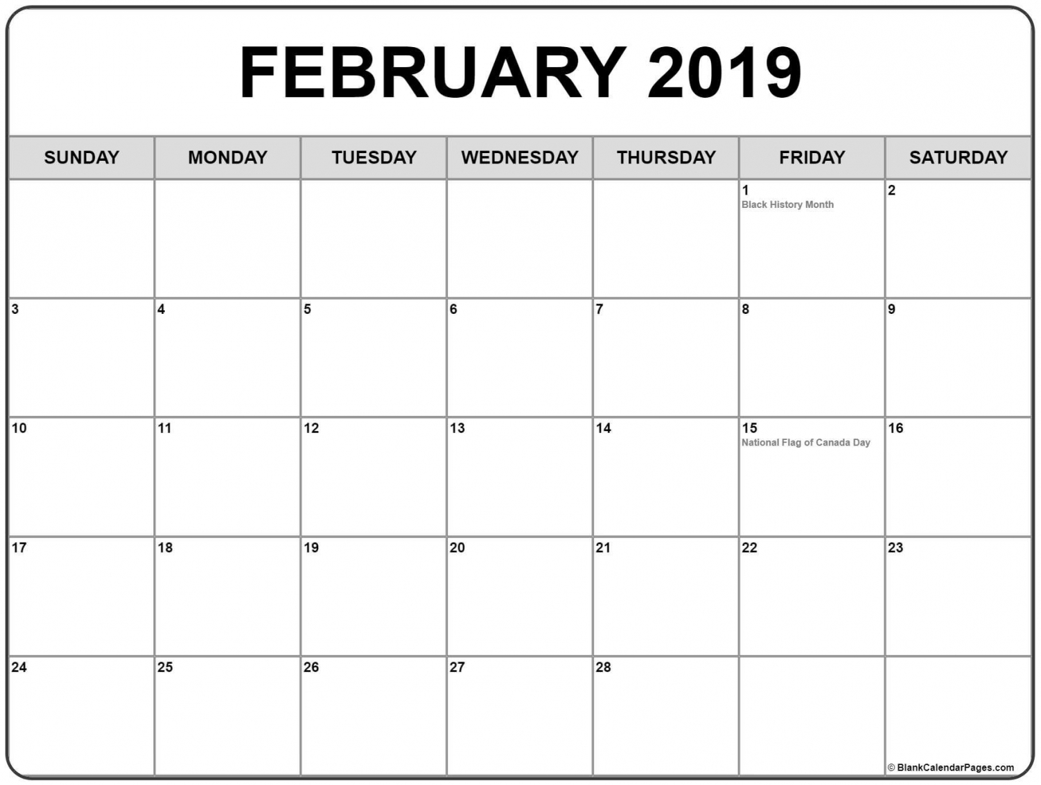 Free Printable 2020 Monthly Calendar With Canadian Holidays