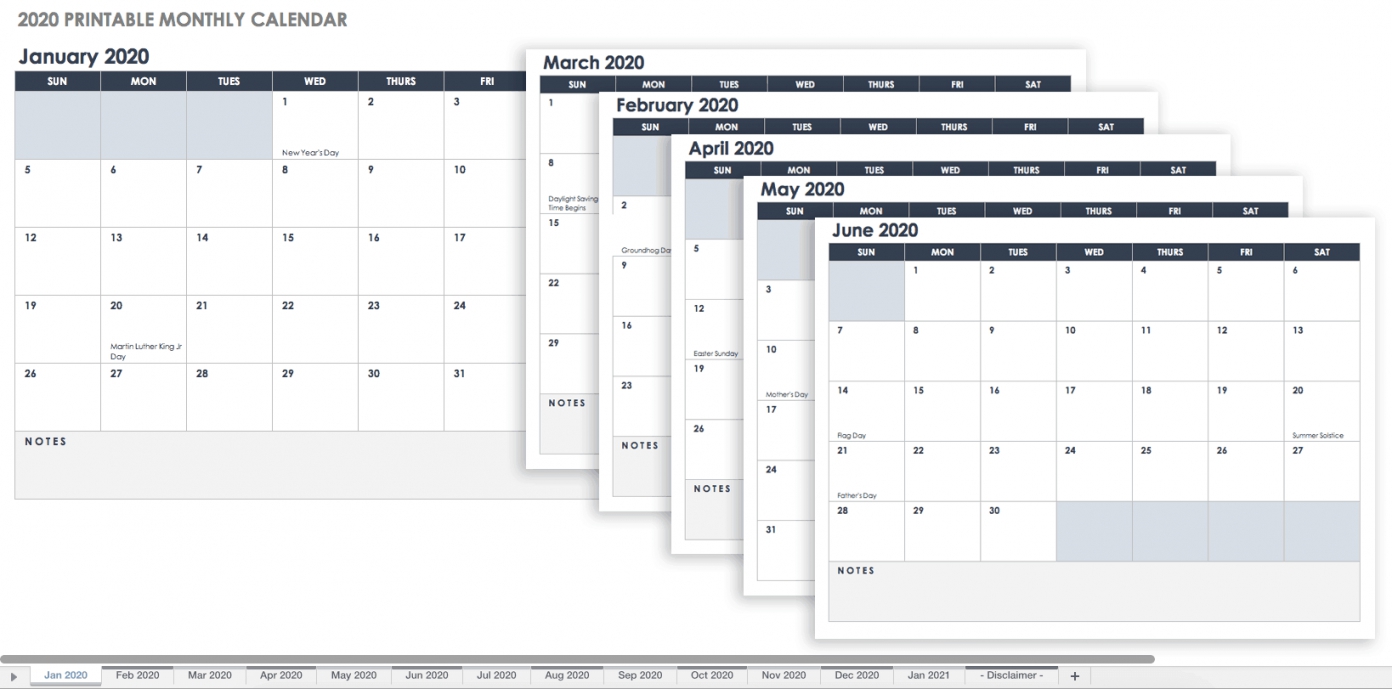 Printable Monthly Calendar With Lines