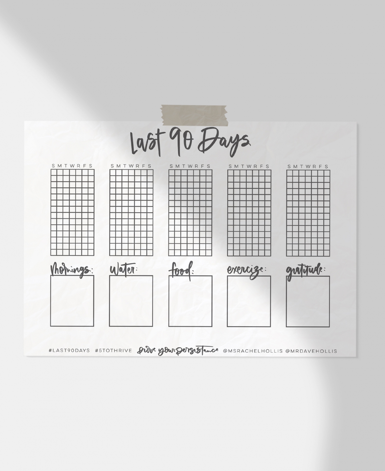 90 Day Calendar Printable