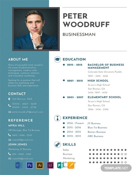 Free Photo Resume Templates Word Doc Psd Indesign Apple Pages Publisher Illustrator Template Net