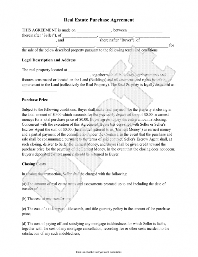 Rocket Lawyer Purchase Agreement